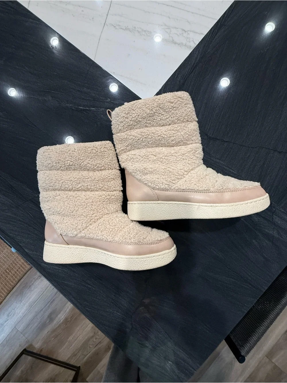 Target Beige Mid-Calf Winter Boots